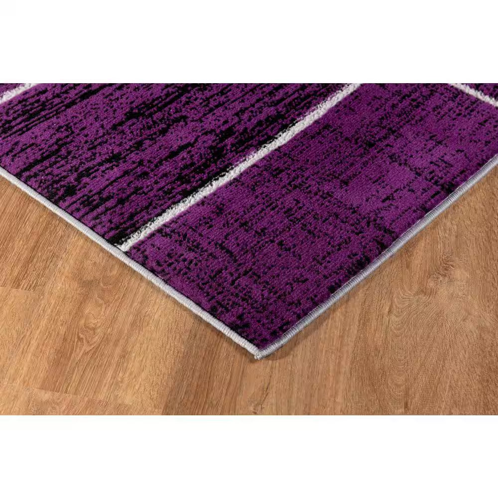 Verena Purple Geometric 2 Ft. X 6 Ft. Runner Rug