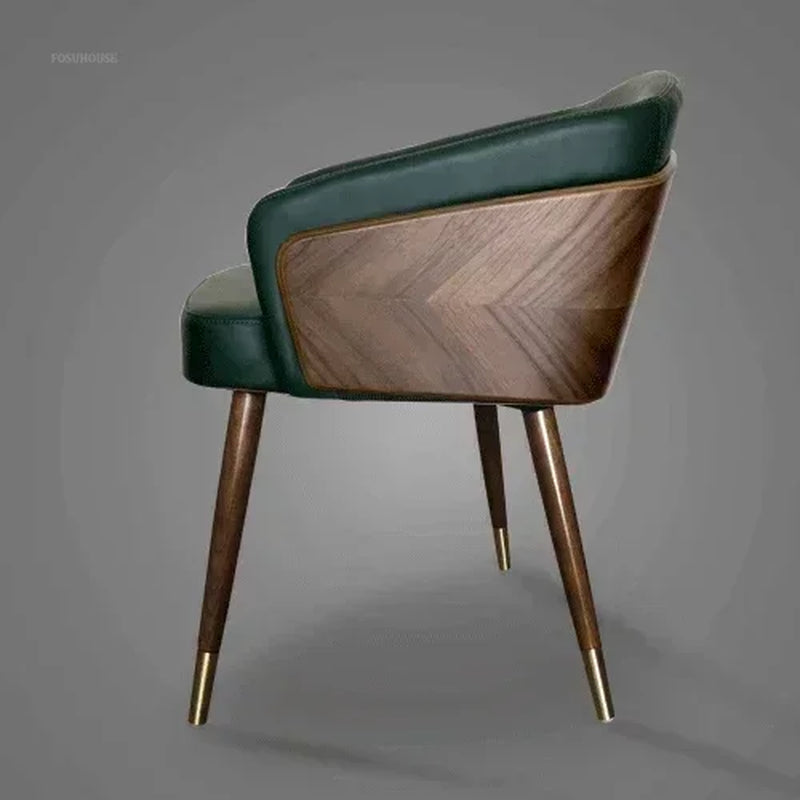 Luxury Modern Dining Chairs Wooden Backrest Armchair Minimalist Lounge Dining Chair Comfortable Dining Room Furniture