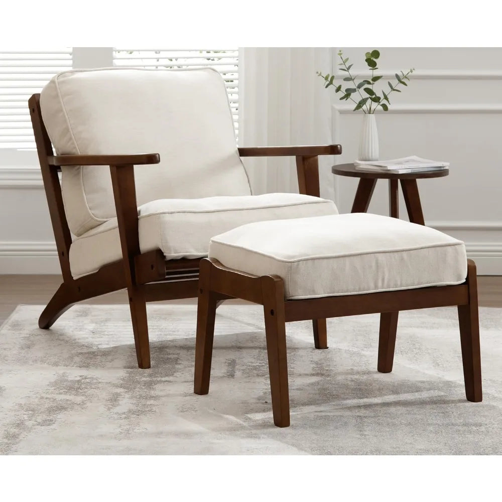The Fontaine Walnut & Bouclé Accent Chair