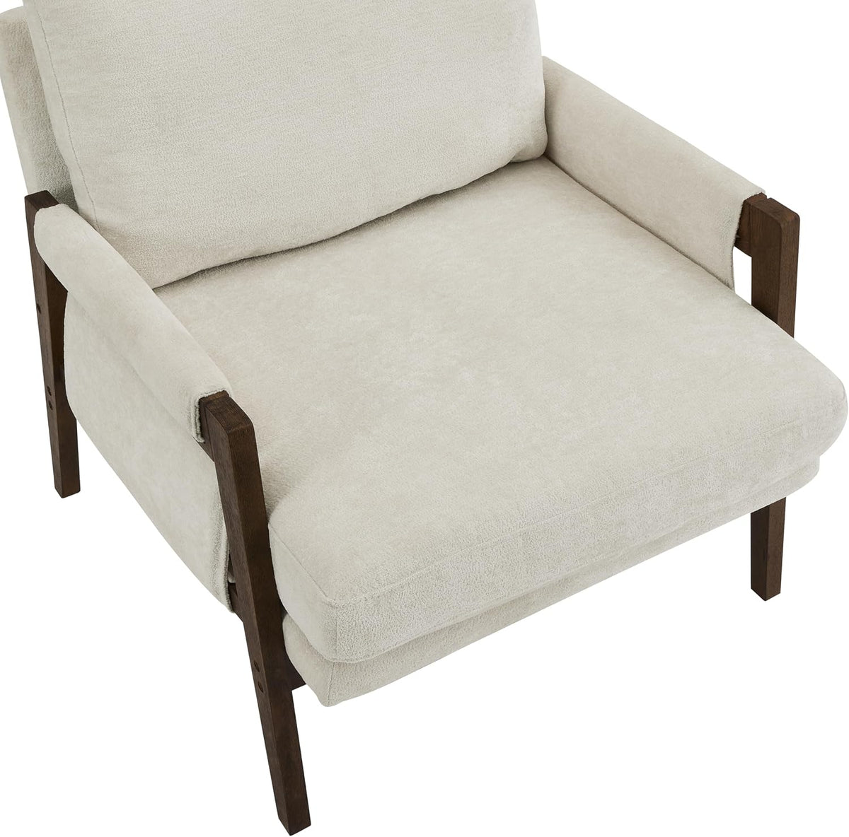 Kelly Mid-Century Modern Accent Armchair, White