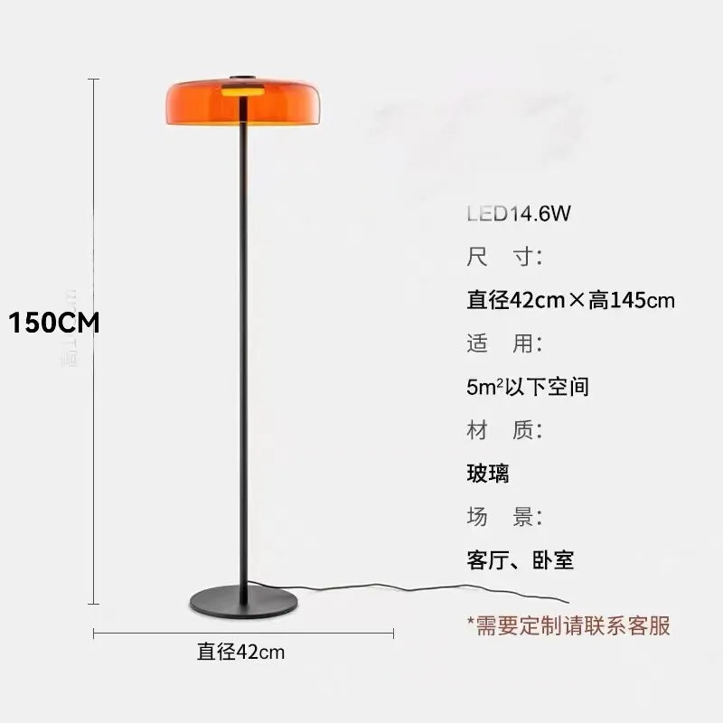 Fontaine Collection | Minimalist Steel-Framed Brushed Steel Floor Lamp - demonstrating proportional harmony within the collection in a Mid-Century Modern living room setting.