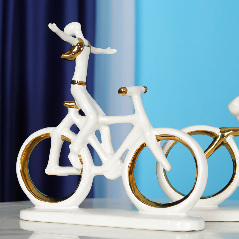 Elegant Ceramic Bicycle Ornament – Light Luxury Décor