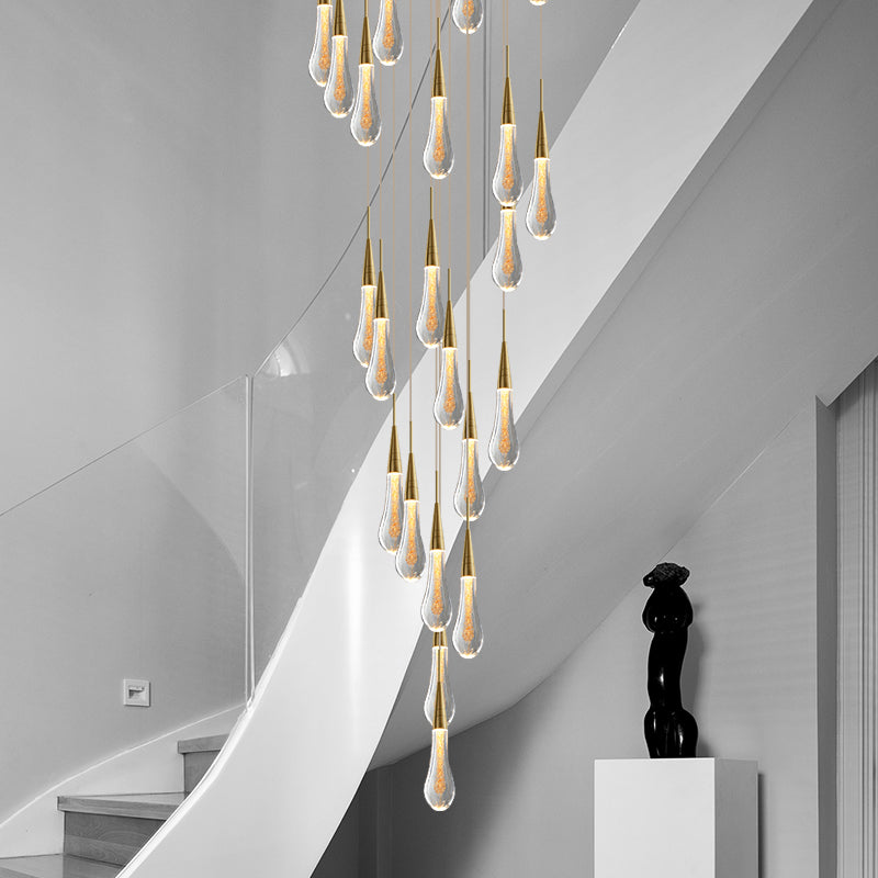 Astoria Collection | Geometric Glass-Topped Electroplated Glass Chandelier - highlighting material texture and craftsmanship detail in a Mid-Century Modern living room setting.