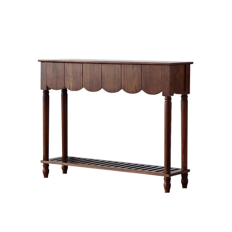 Ellington Collection | Atomic-Era Entryway Walnut Console - presented at scale within a designed interior in a Mid-Century Modern entryway setting.