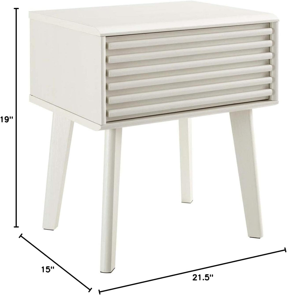 Modway Render Mid-Century Modern, End Table, White