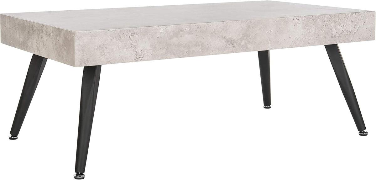 Safavieh Home Collection Cedric Light Grey and Black Rectangular Midcentury Modern Coffee Table