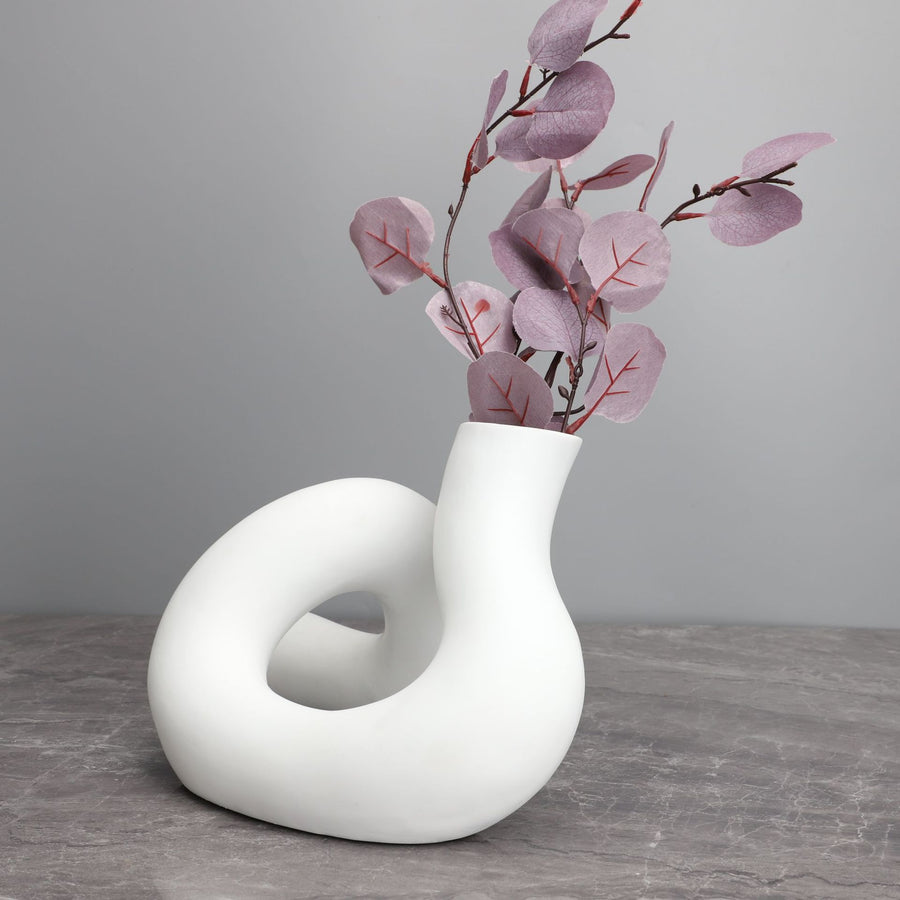 Curved Elegance Resin Serpentine Vase