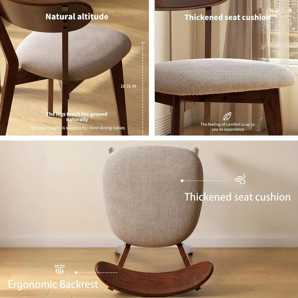 Valencia Collection | Tapered-Leg Gold-Trimmed Oak Dining Chair Set of 4 - captured in a curated lifestyle vignette in a Mid-Century Modern dining room setting.