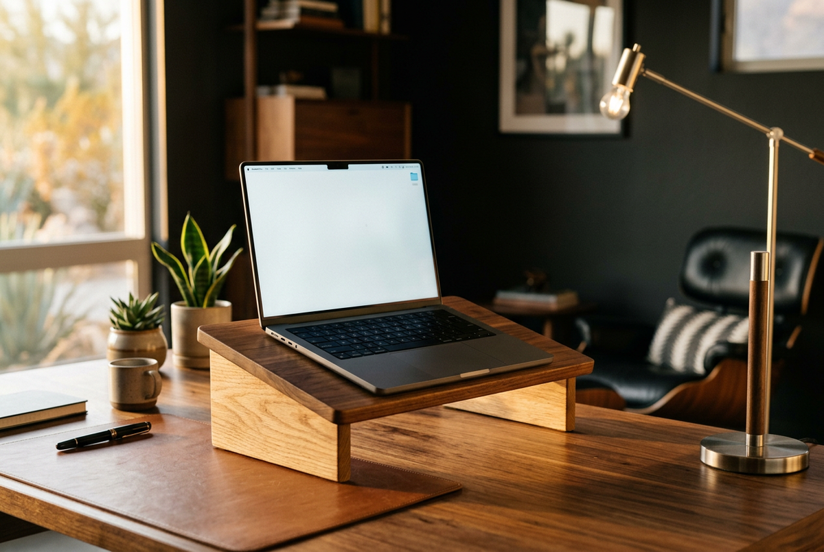 Walnut Laptop Stand | Oakywood Elevate