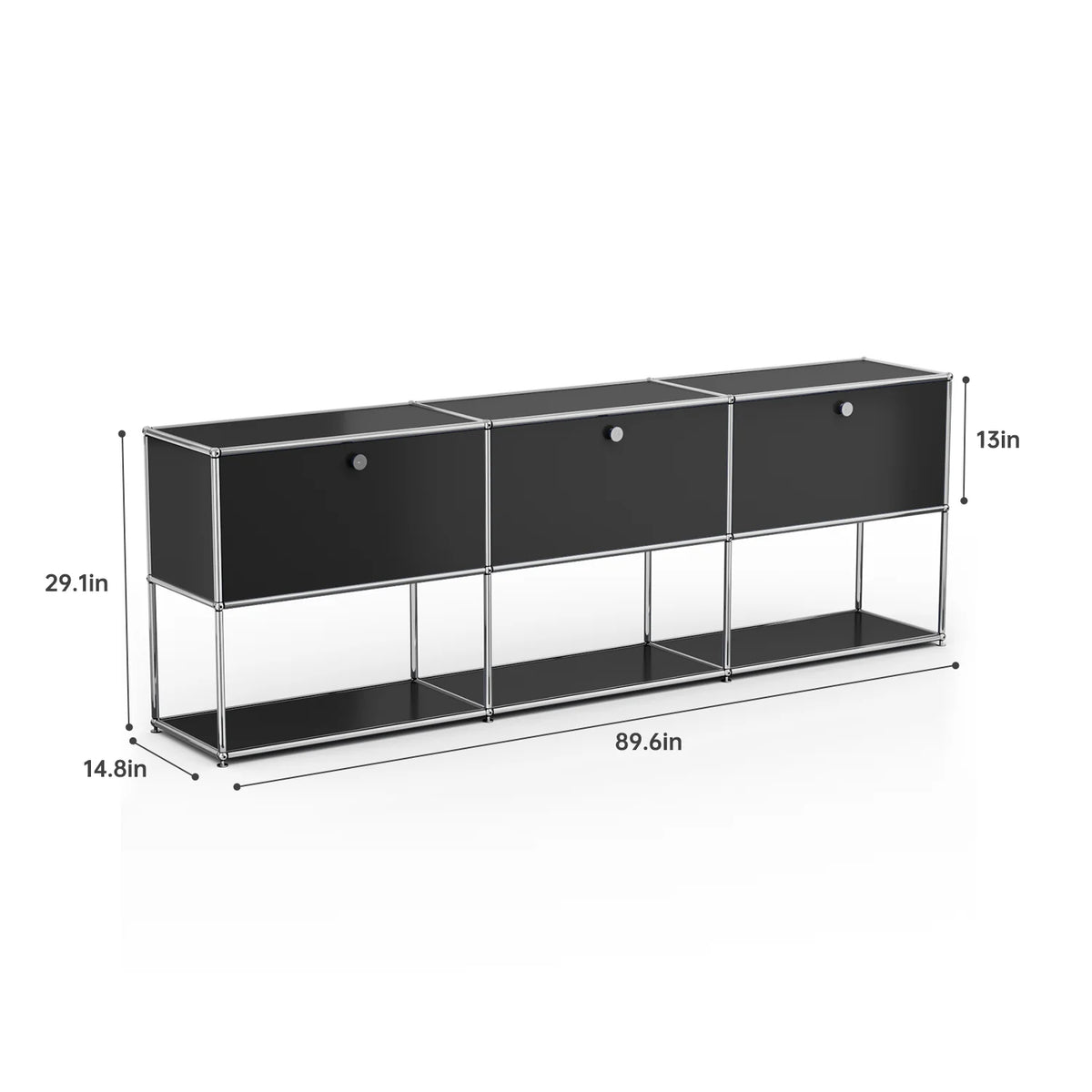 Modern Modular Metal Storage Cabinet Freestanding Sideboard Display Organizer for Living Room Bedroom Entryway Home Furniture