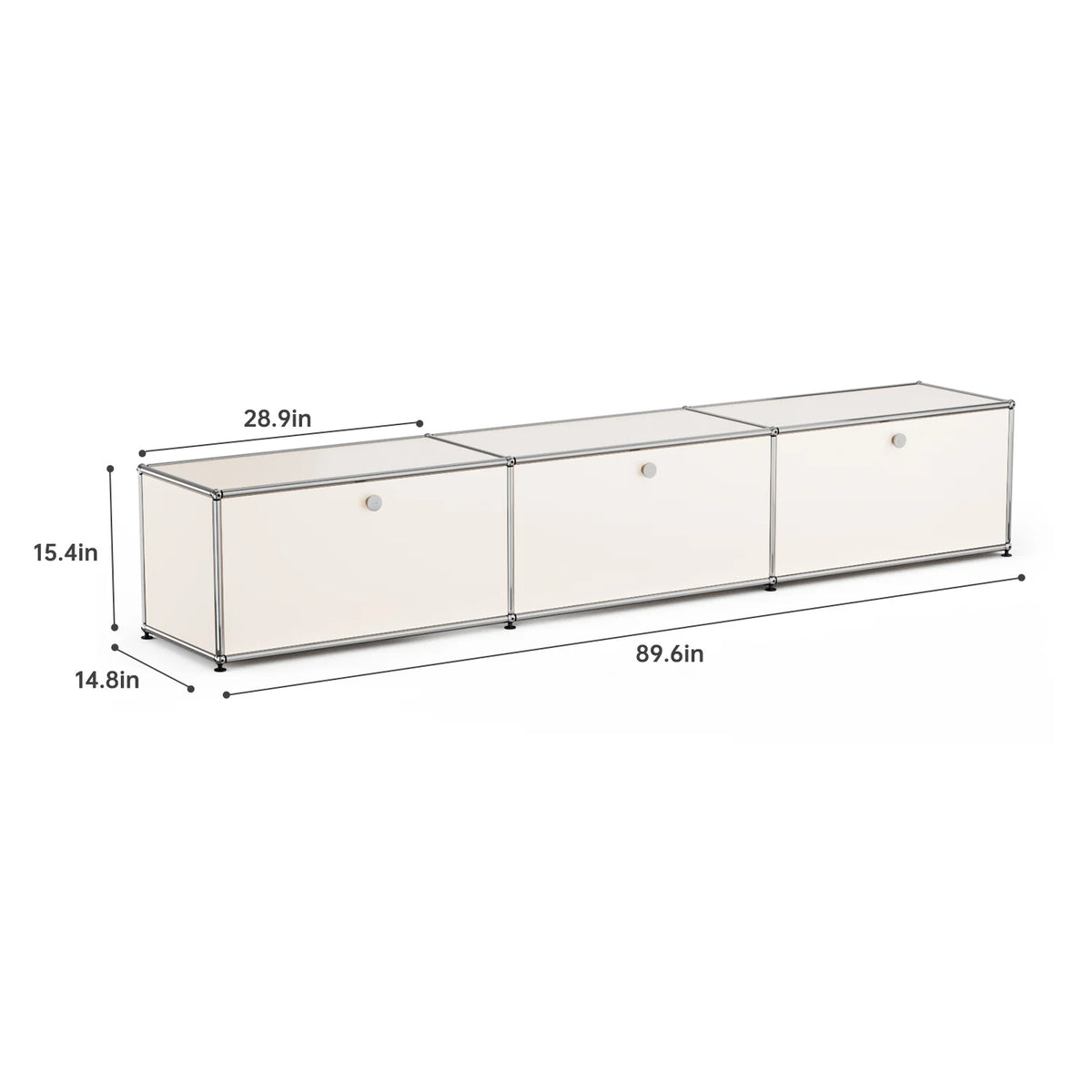 Modern Modular Metal Storage Cabinet Freestanding Sideboard Display Organizer for Living Room Bedroom Entryway Home Furniture