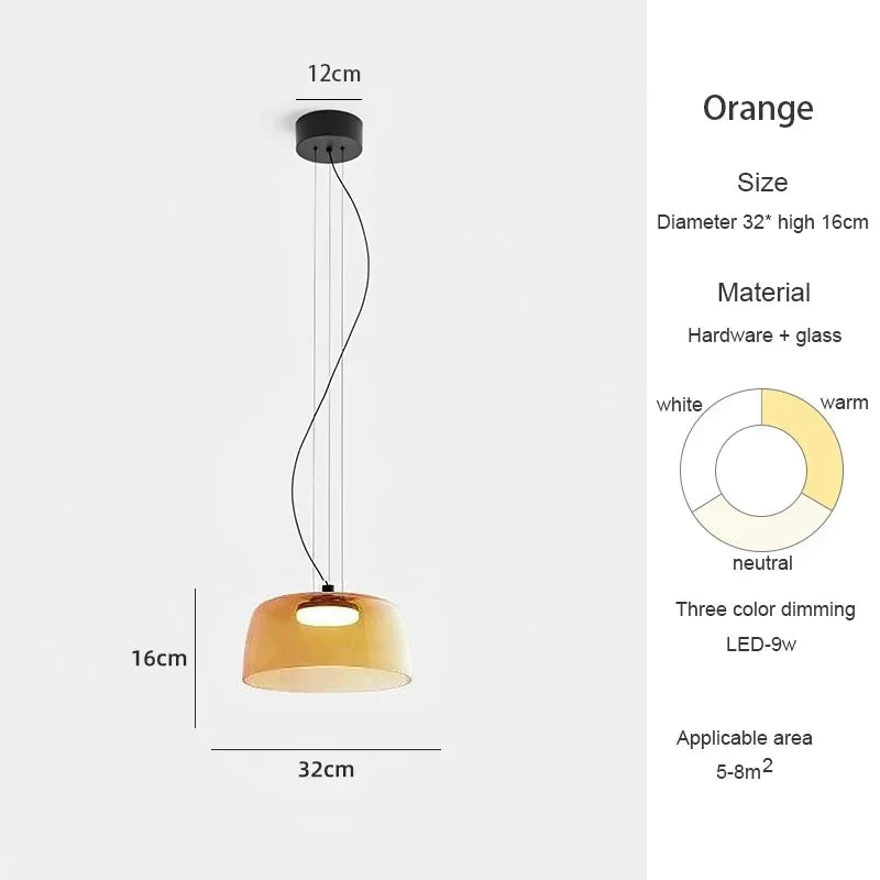 Belmont Collection | Geometric Glass-Topped Blown Glass Pendant - detail view 19 revealing design nuance in a Mid-Century Modern living room setting.