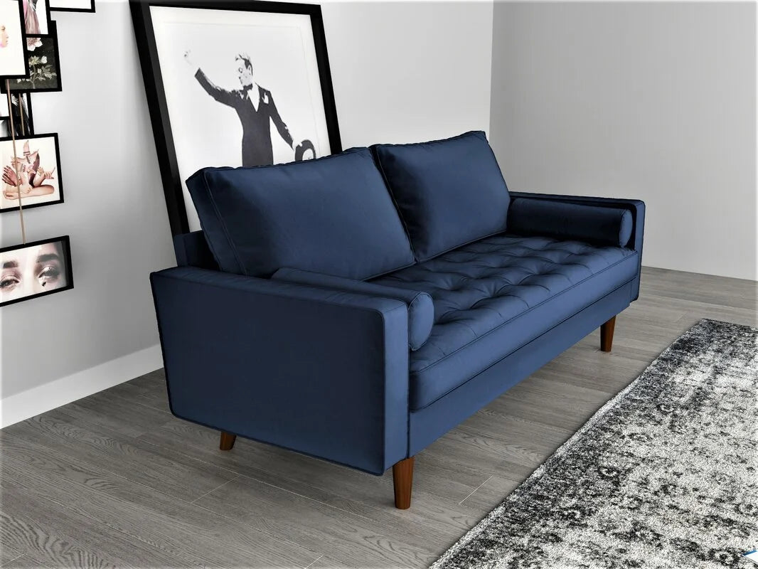 Velvet Back Support Mac Sofa, Space Blue