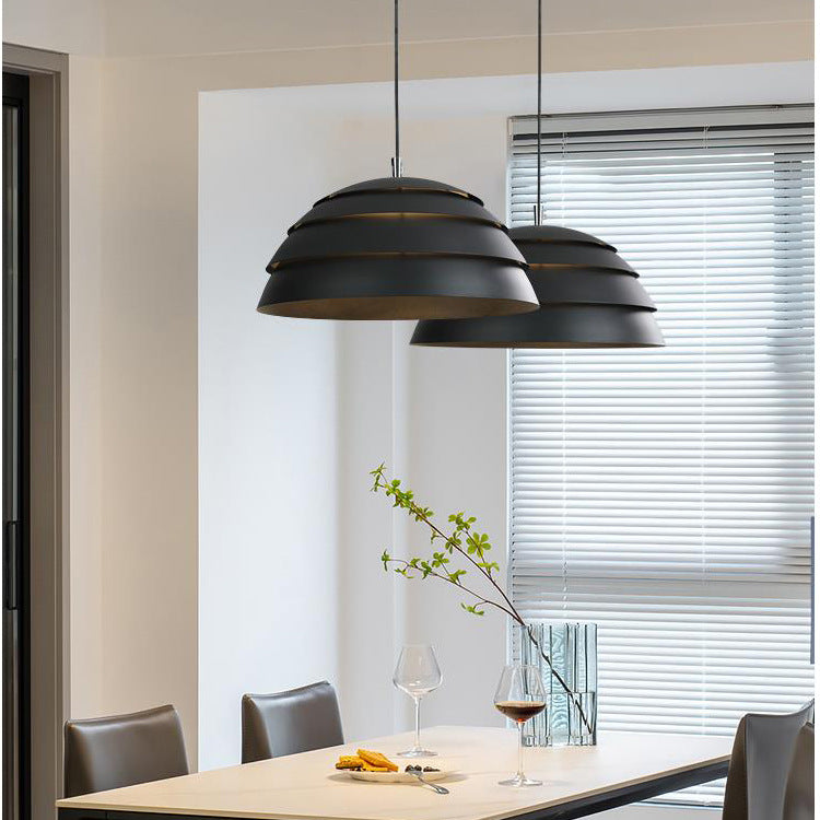 Ellington Collection | Minimalist Iron-Framed Wrought Iron Chandelier - styled from an alternate angle revealing dimensional depth in a Mid-Century Modern living room setting.