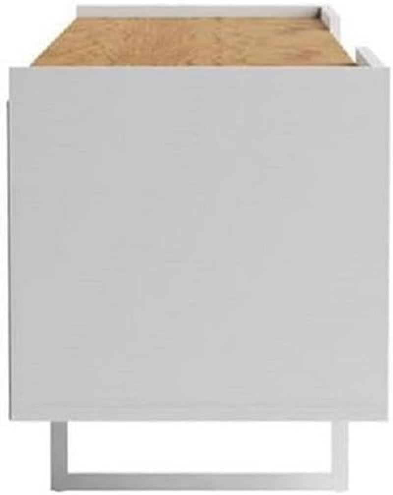 Winston TV Stand, 70.86 Inches, White and Cinnamon