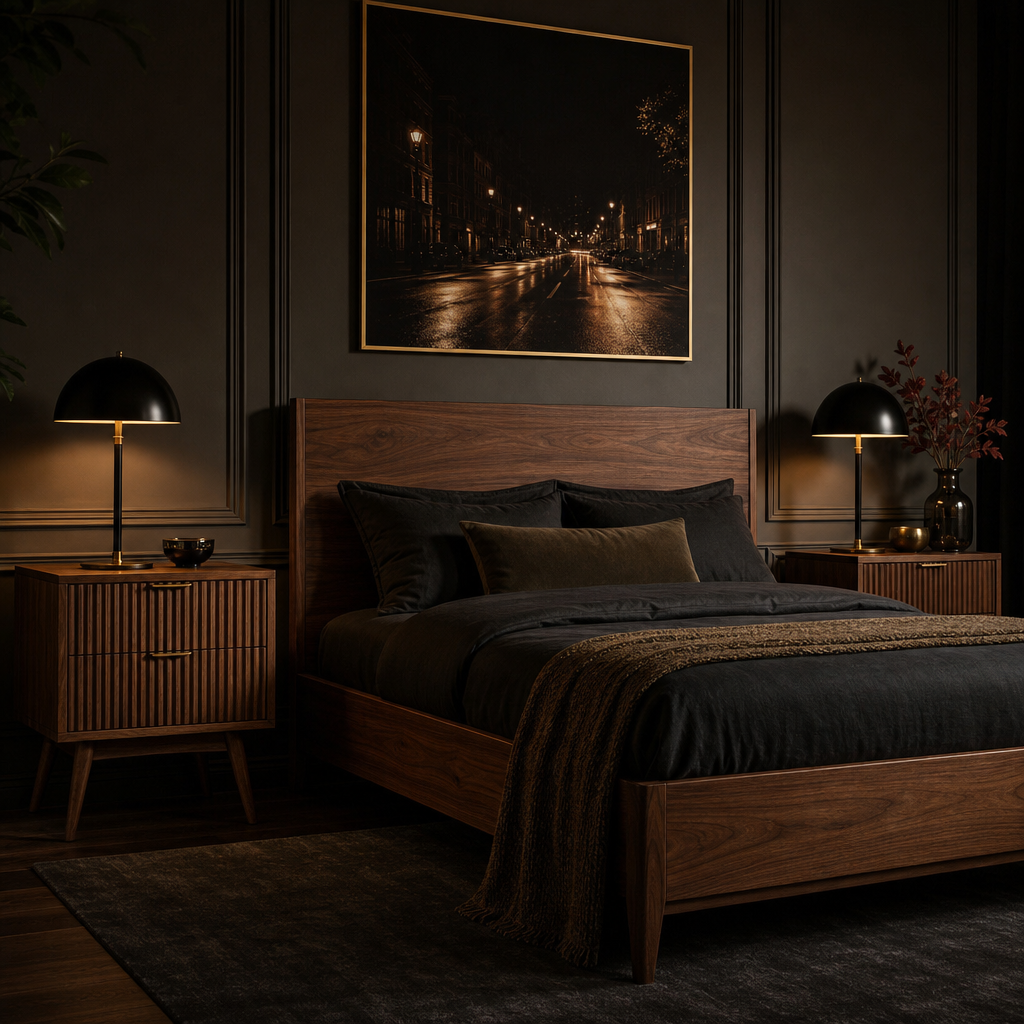 The Astoria Fluted Walnut Nightstands