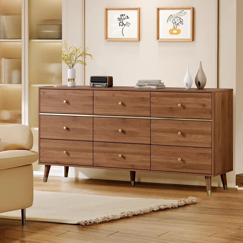 The Belmont Walnut 9-Drawer Dresser
