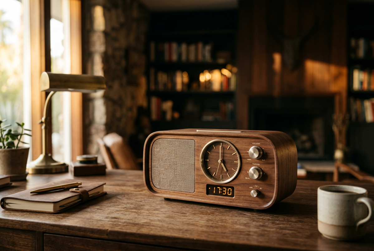 Walnut Bluetooth Clock Radio | Vintage Shopper Heritage