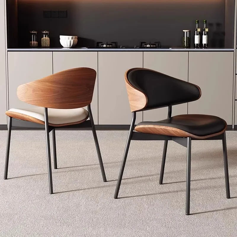 The Fontaine Cognac Leather Dining Chairs