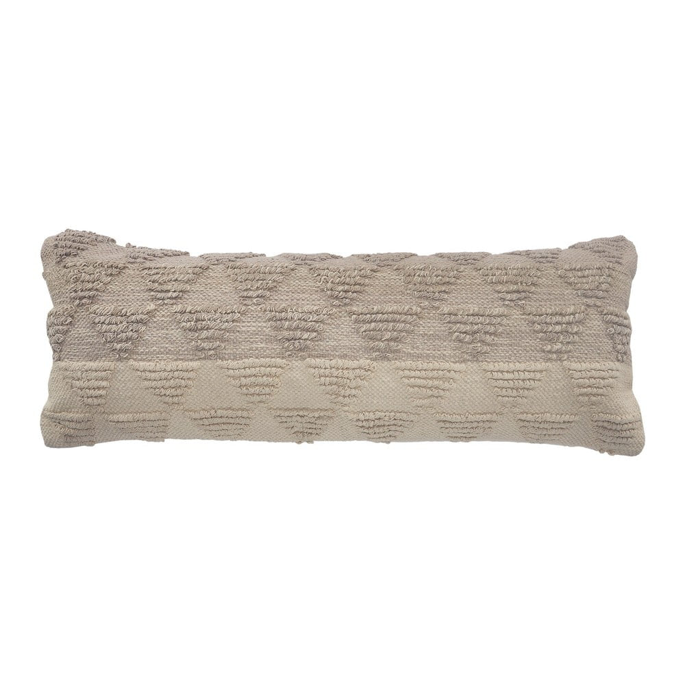 14" X 36" Hand-Woven Cream/ Tan Geometric Organic Cotton Pillow Cover