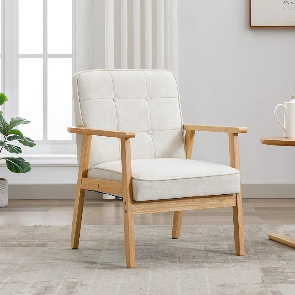 Belmont Collection | Sculptural Leather-Wrapped Cognac Leather Accent Chair - demonstrating proportional harmony within the collection in a Mid-Century Modern living room setting.