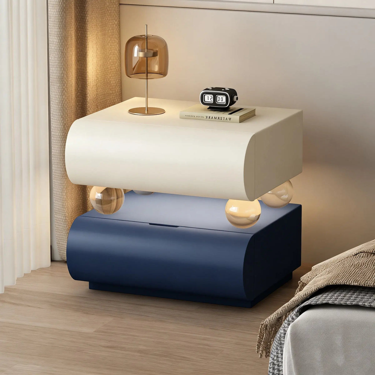 Belmont Collection | Tapered-Leg Nordic Nordic Bedside Table - Curated Bedroom for the Modern Living Collection | Woodies ON Woodlawn