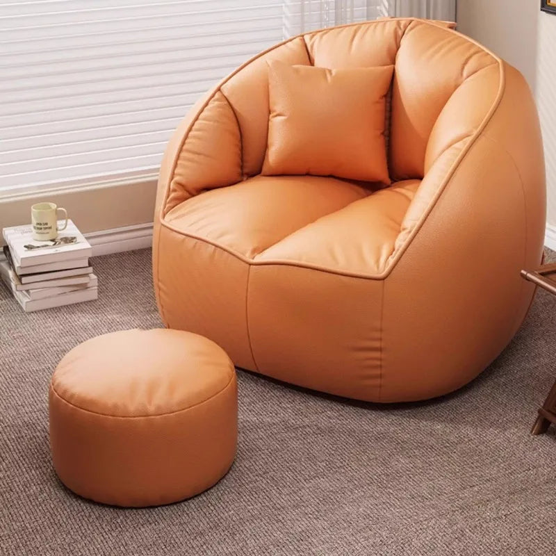 Fontaine Collection | Sculptural Velvet-Cushioned Velvet Lounge Pod - showcasing form and function in daily use context in a Mid-Century Modern living room setting.