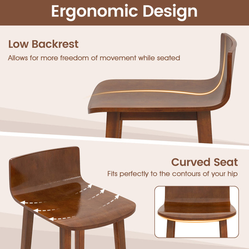 Wood Dining Chair Set of 2 Farmhouse Kitchen Dining Room Chairs Mid-Century Modern Armless Side Chairs