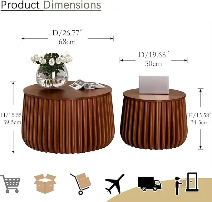 Belmont Collection | Tapered-Leg Circular Walnut Nesting Tables - Curated Furniture for the Modern Living Collection | Woodies ON Woodlawn