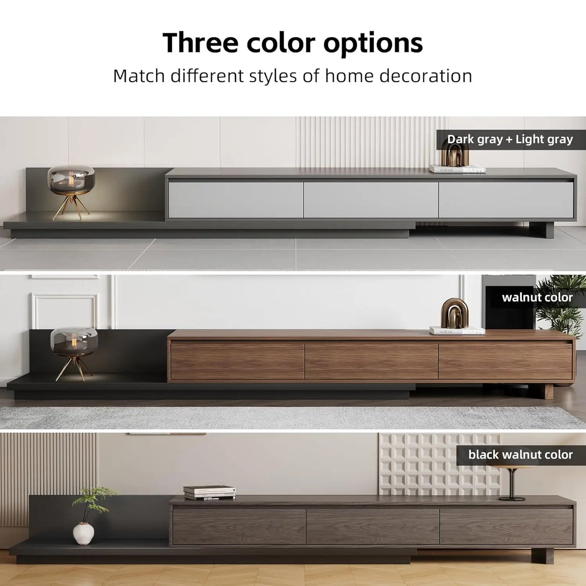 Ellington Collection | Tapered-Leg Brass-Accented Walnut Entertainment Console - captured in a curated lifestyle vignette in a Mid-Century Modern entryway setting.