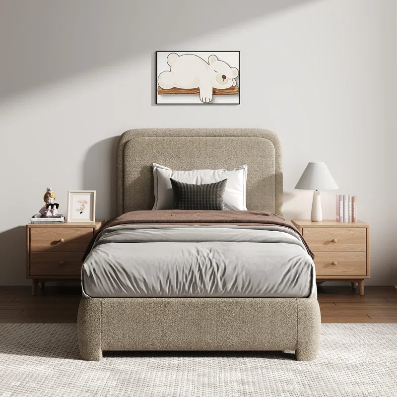 Transform your bedroom with the stylish Bensu Boucle Upholstered Platform Bed! 🛏️✨ #HomeDecor #BedroomGoals