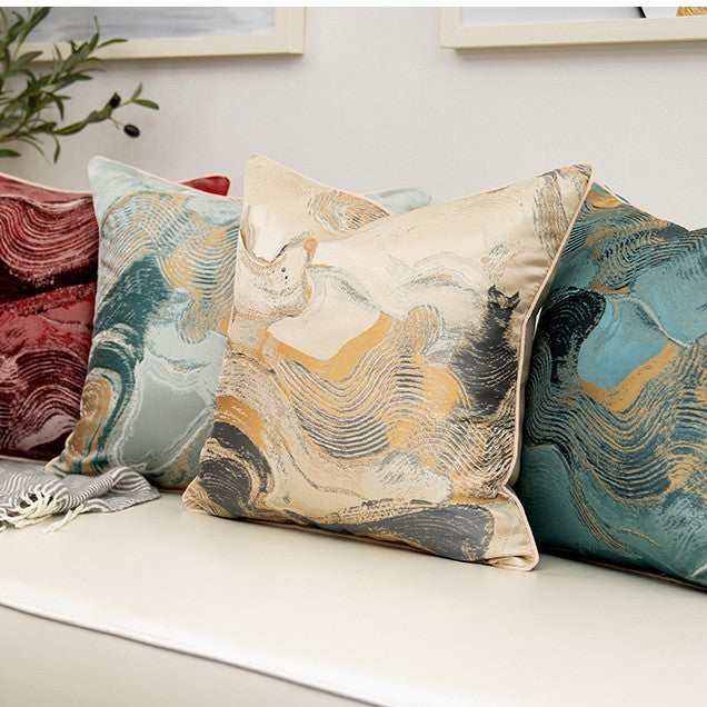 Chic Mid-Century Modern Colored Belt Pillow Cushion