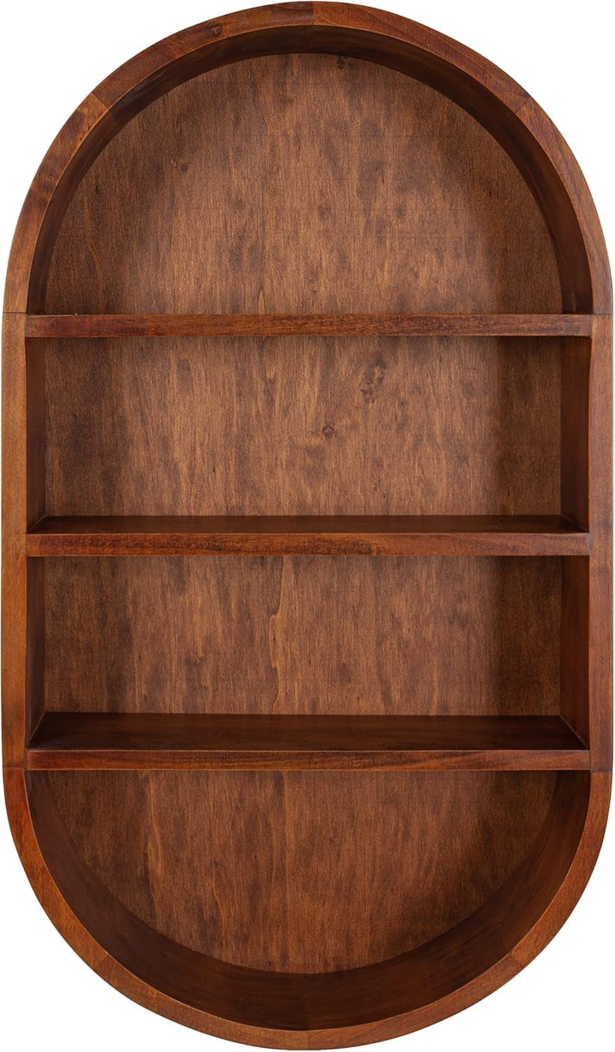 Hutton Midcentury Capsule Wall Shelf; 16 X 28; Walnut Brown; Geometric Decorative Shelves for Wall