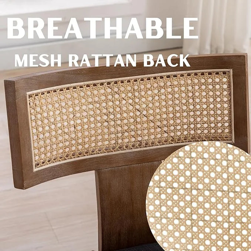 Chic Set of 2 Modern Rattan Backrest Dining Chairs - Perfect for Your Kitchen or Dining Room! 🪑✨ #HomeDecor #MidCenturyStyle