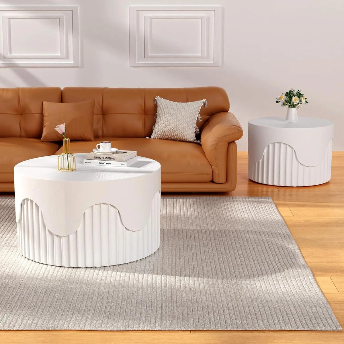 Belmont Collection | Tapered-Leg Circular Walnut Nesting Tables - Curated Furniture for the Modern Living Collection | Woodies ON Woodlawn