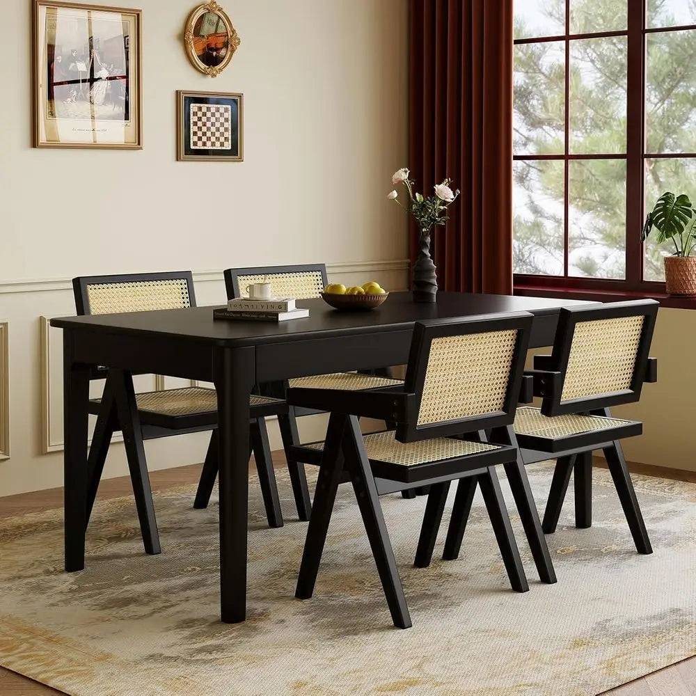 The Dresden Black Rattan Dining Chairs