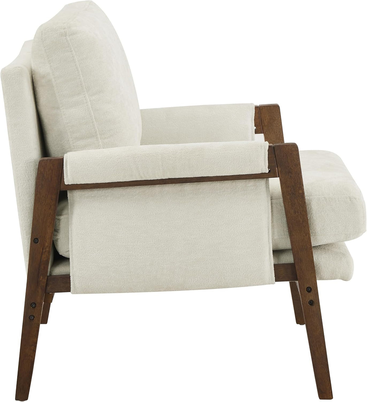 Kelly Mid-Century Modern Accent Armchair, White