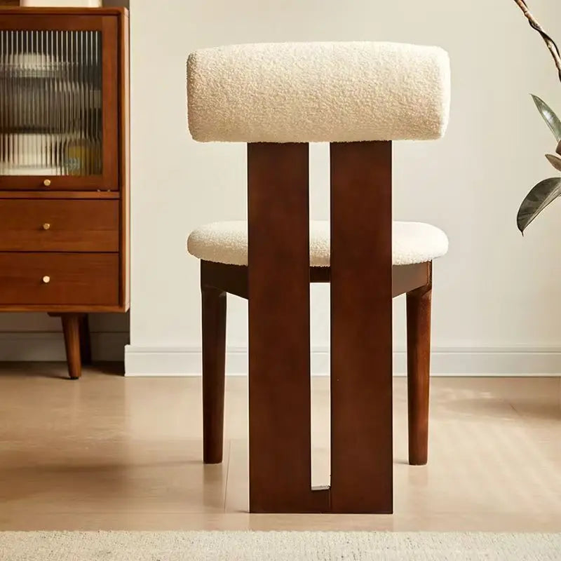 Dresden Collection | Tapered-Leg Atomic-Era Walnut Dining Chair - highlighting material texture and craftsmanship detail in a Mid-Century Modern dining room setting.