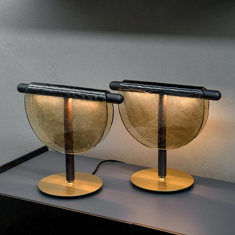 Meridian Collection | Sculptural Brass-Accented Brass & Walnut Floor Lamp - showcasing full sculptural form and curated finish in a Mid-Century Modern living room setting.