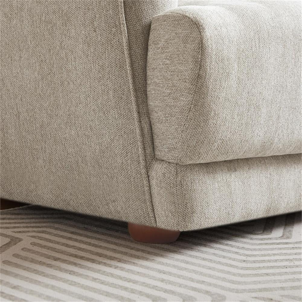 Venar Mid-Century Modern Living Room Luxury Fabric Linen Couch in Cream