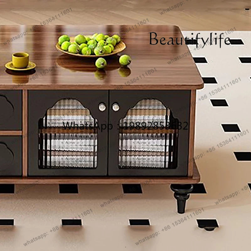Belmont Collection | Floating Glass-Top Brass & Glass - revealing tonal warmth and surface patina under ambient light in a Mid-Century Modern living room setting.