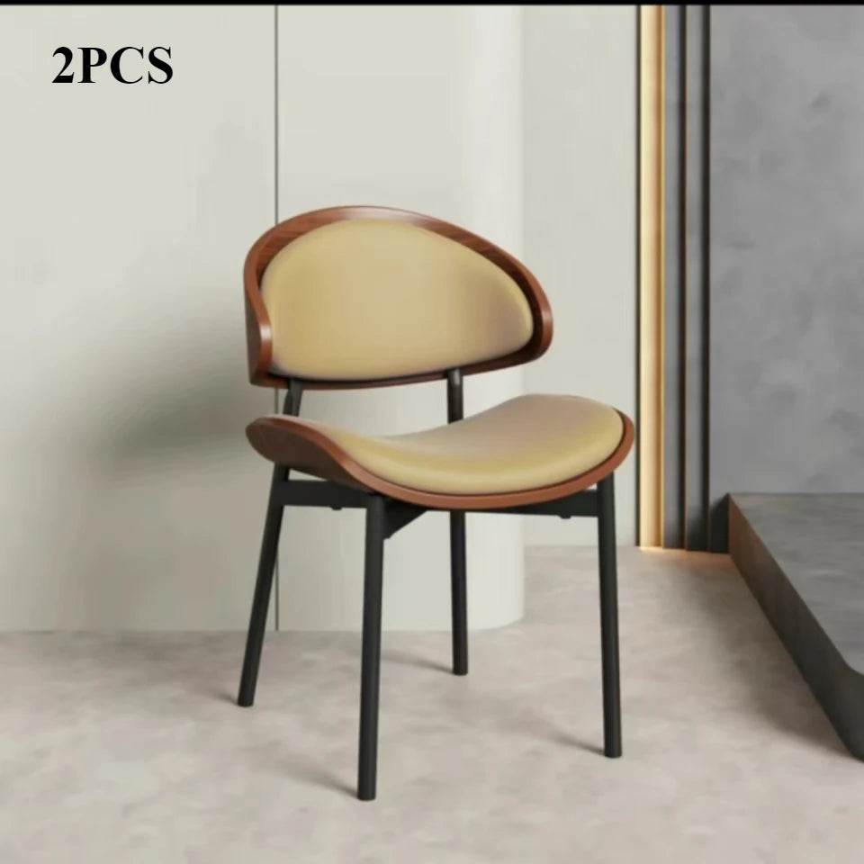 The Fontaine Cognac Leather Dining Chairs