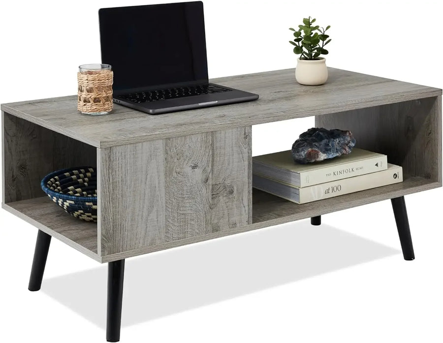 Dresden Collection | Hairpin-Legged Steel-Framed Walnut Coffee Table - showcasing full sculptural form and curated finish in a Mid-Century Modern living room setting.