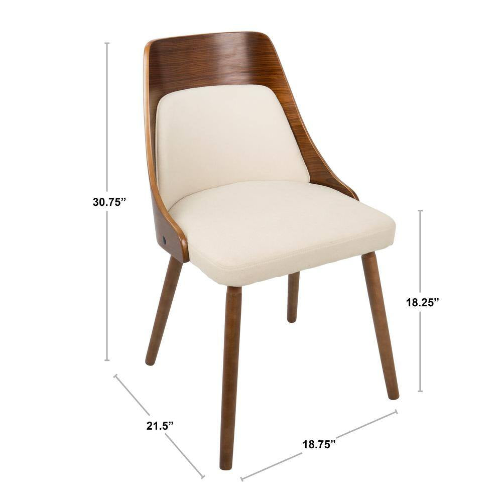 Elevate Your Dining Space with the Anabelle Mid-Century Walnut & Cream Chair! 🍽️✨
