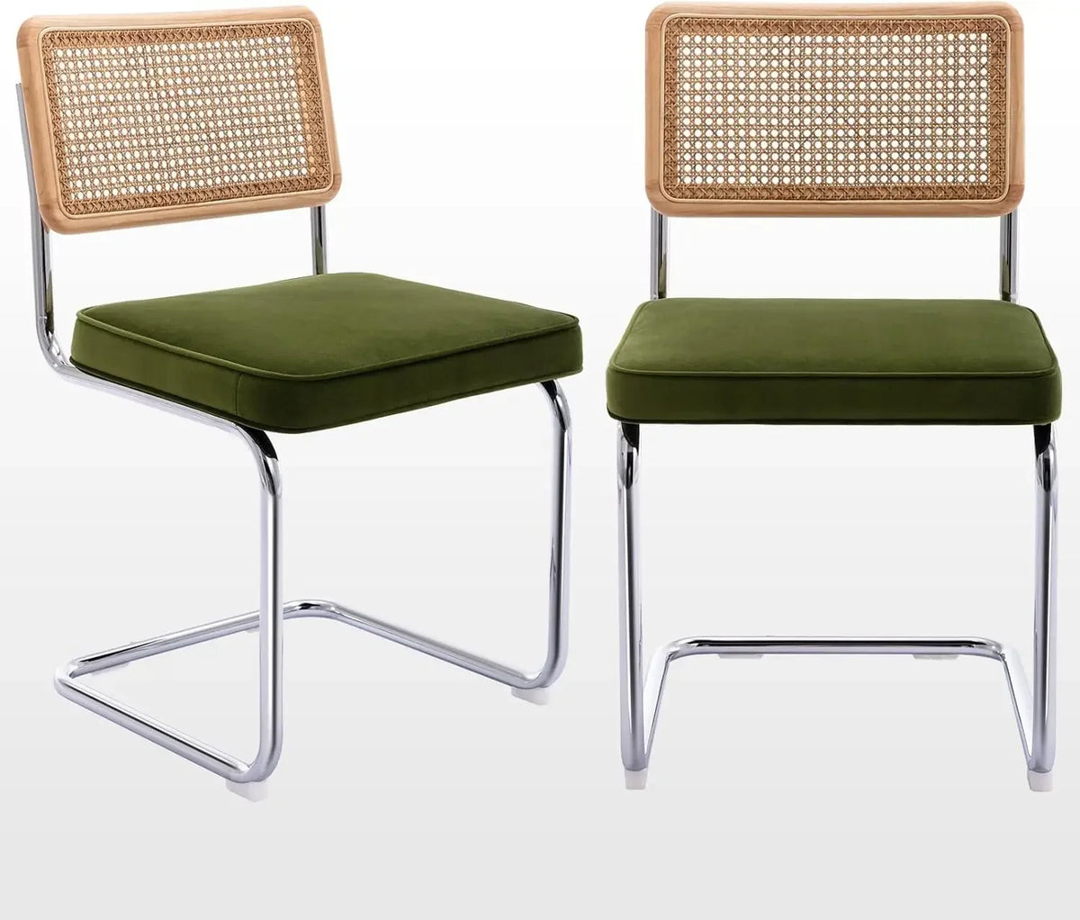 The Cordoba Velvet & Rattan Dining Chair Set