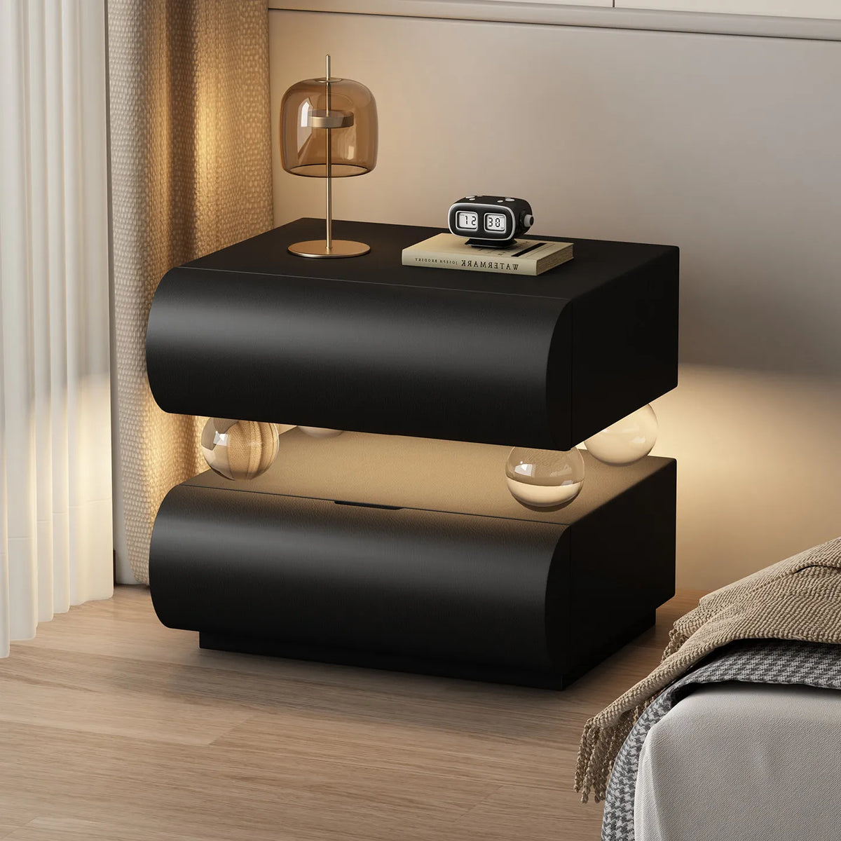 Belmont Collection | Tapered-Leg Nordic Nordic Bedside Table - Curated Bedroom for the Modern Living Collection | Woodies ON Woodlawn