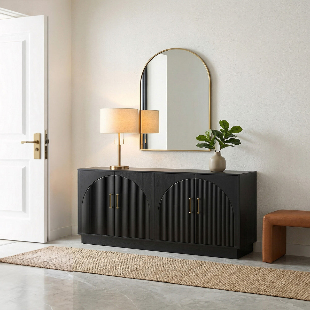 65" Mid-Century Modern TV Stand with Storage