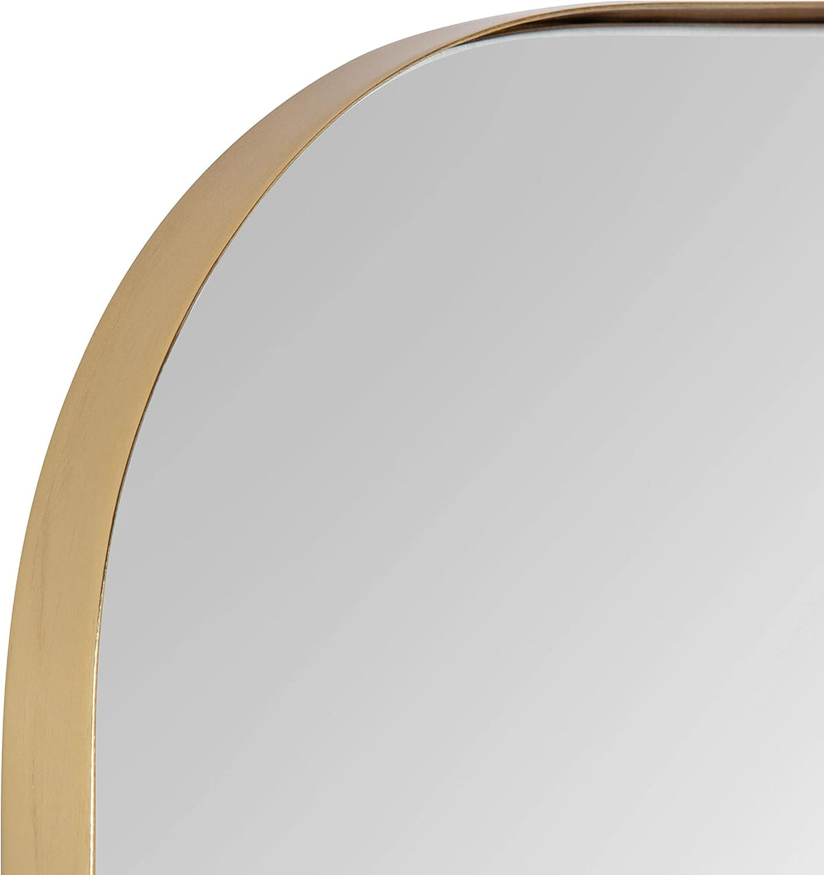 Rollo Midcentury Rounded Rectangle Mirror; 20 X 30; Gold; Modern Metal Framed Mirror