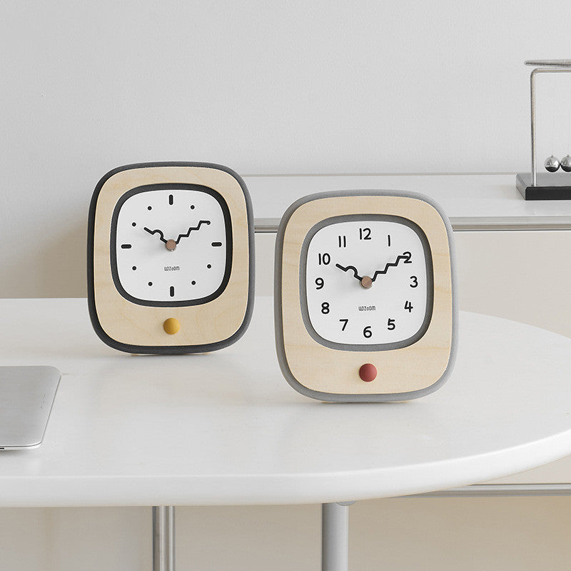 Astoria Collection | Sculptural Brass-Accented Walnut Timepiece - showcasing full sculptural form and curated finish in a Mid-Century Modern living room setting.