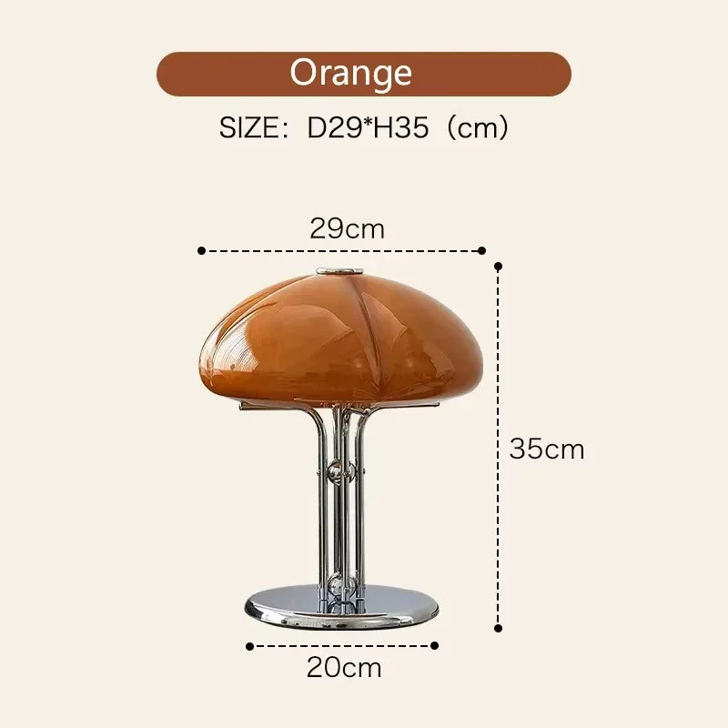 Fontaine Collection | Splayed-Leg Atomic-Era Ceramic Mushroom Table Lamp - detail view 13 revealing design nuance in a Mid-Century Modern living room setting.